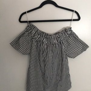 Off the shoulder Gingham Top
